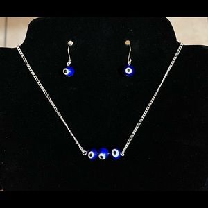 Evil Eye Necklace and Matching Earrings!